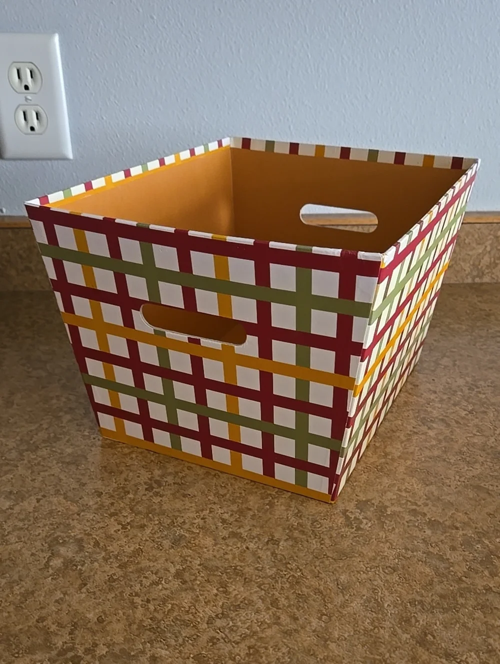 Decorative Plaid Storage Bin in Multi-Color